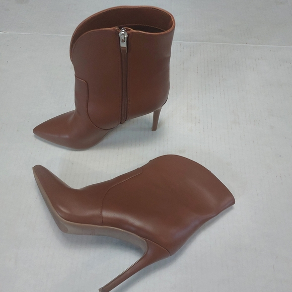Nine West Brown Leather Slip-on Ankle Boots Size 10M - Picture 5 of 16